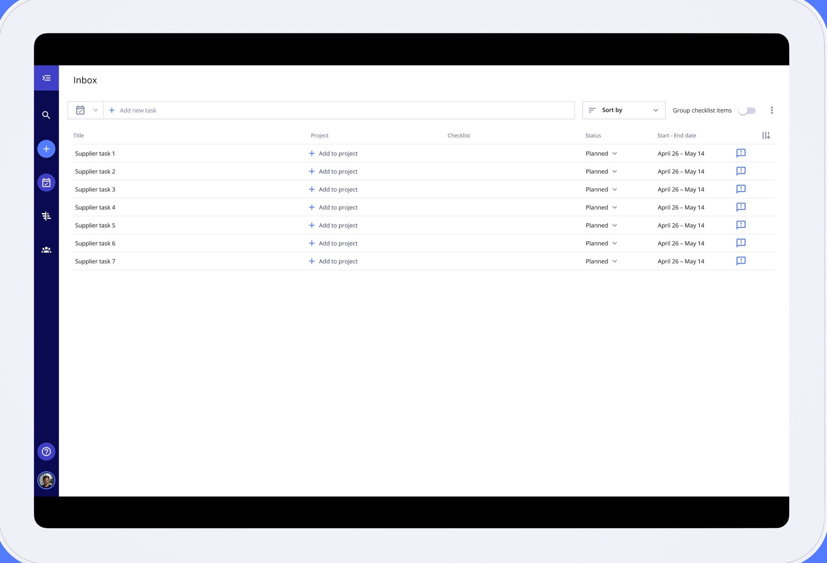 Allex AI Gantt chart